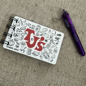 Trader Joe’s recycled gift card notepad with pen